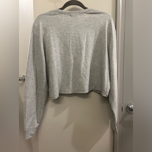 Fitz + Eddi Long Sleeve Crop Top Women’s Large Grey - Picture 2 of 8